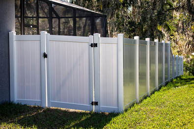 newly installed white fence